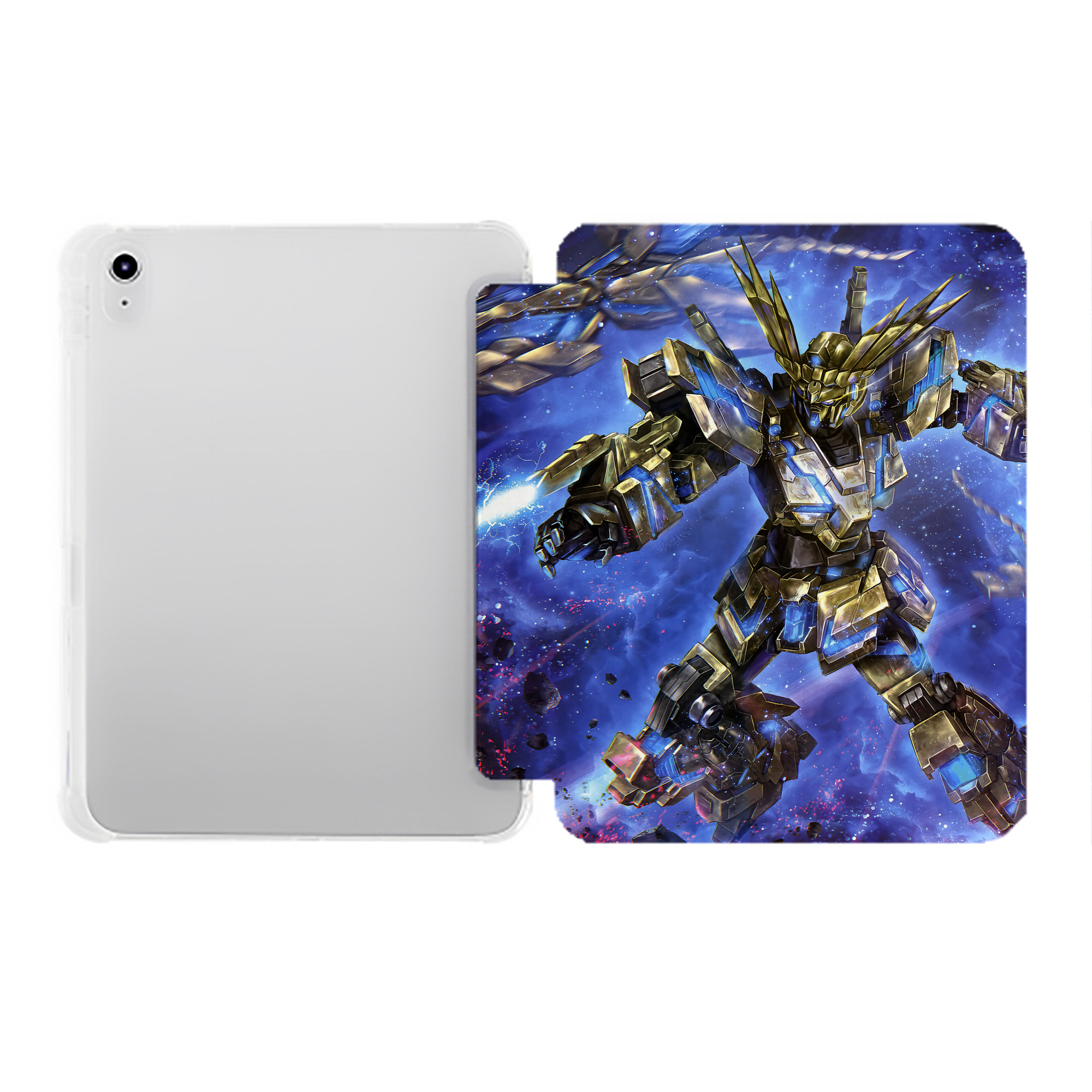 （画像用） 機動戦士ガンダム Mobile Suit Gundam IPad ケース ペン収納付き 三つ折りスタンド PUレザー×シリコン 対応機種9.5/10.5/10.9インチ